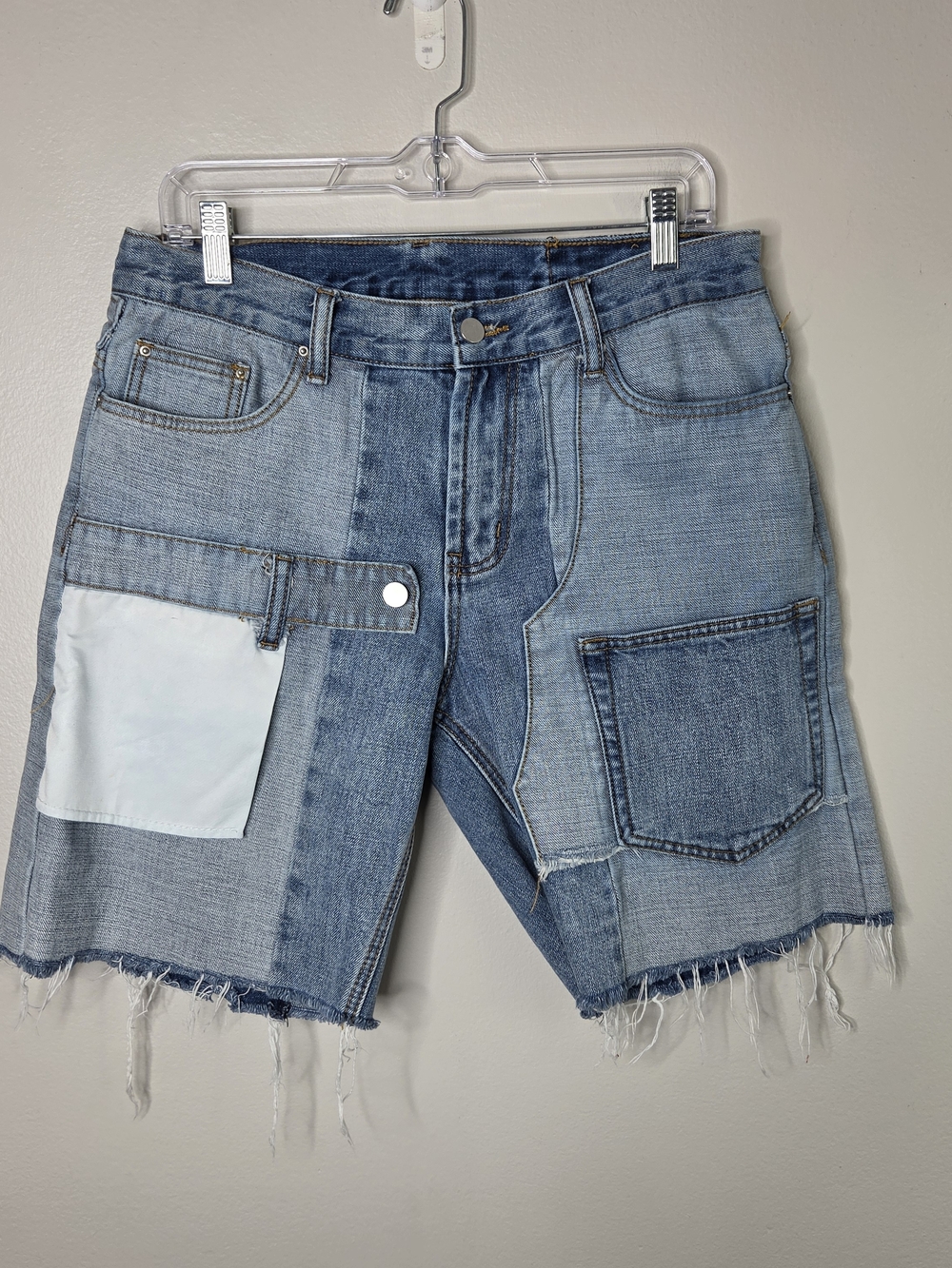 MNML Patchwork Light Blue Denim Men’s Shorts